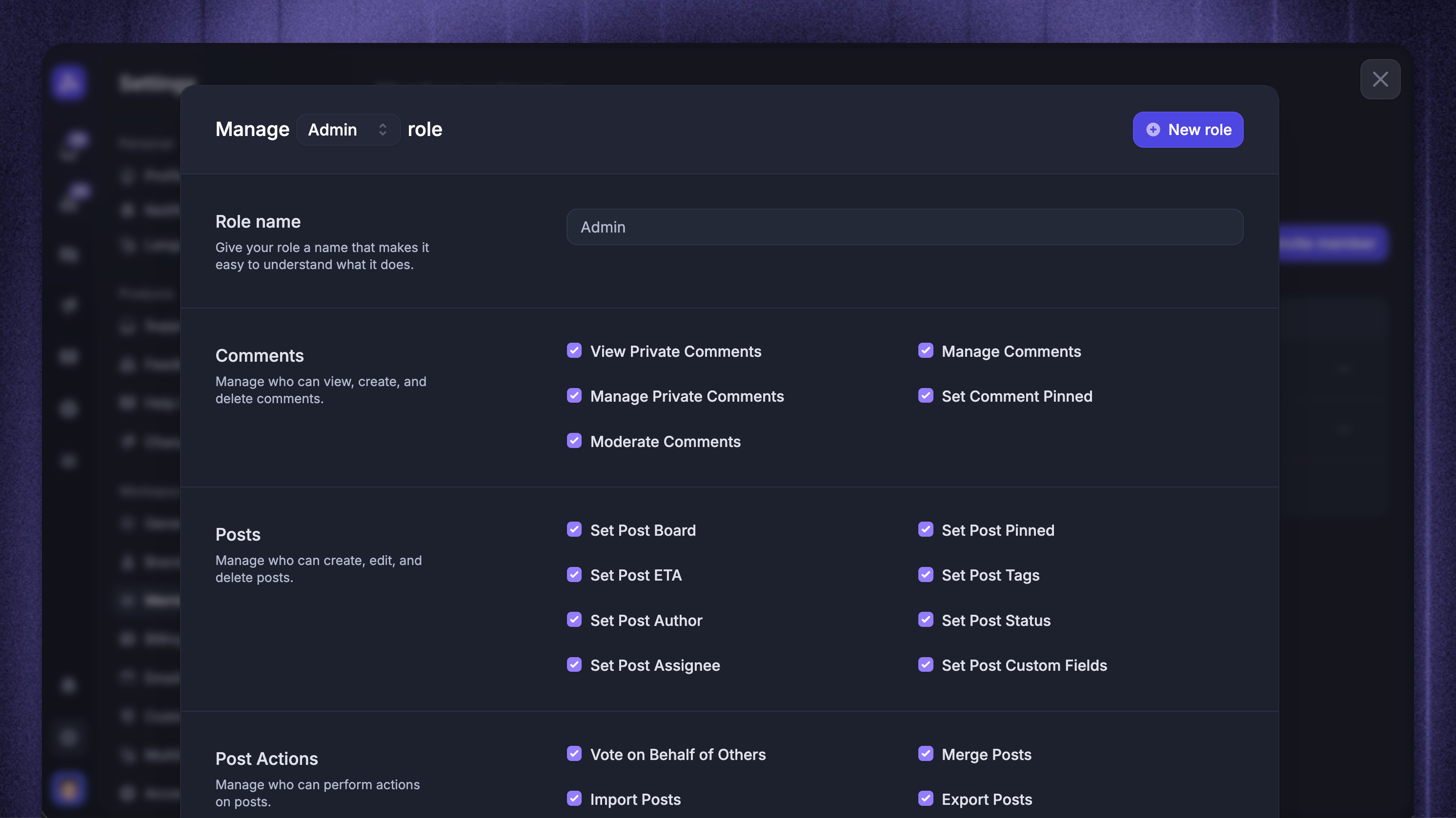 Customizable admin roles on the Enterprise plan.