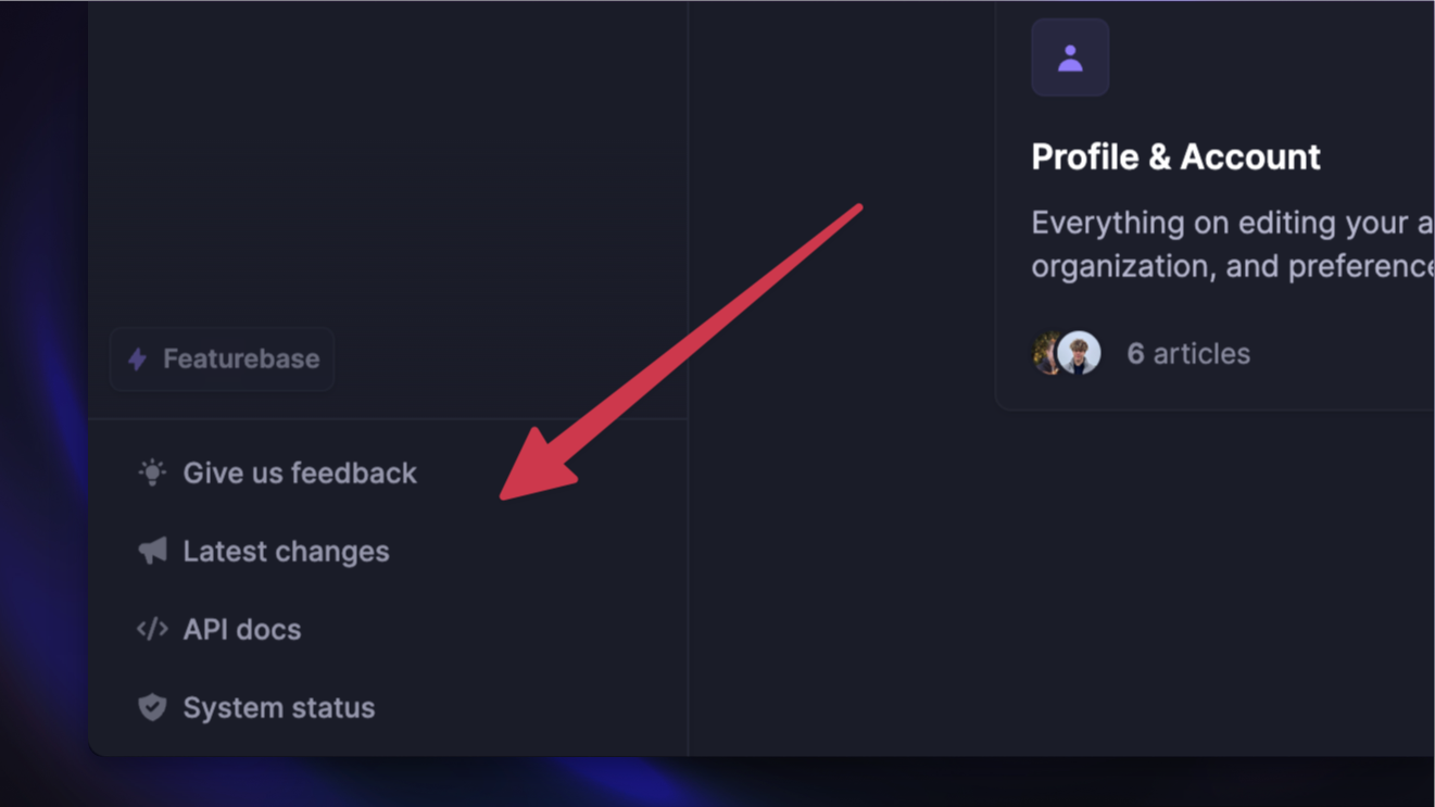Custom external links on the bottom of the help center (e.g. API docs, Homepage, System status, etc.)