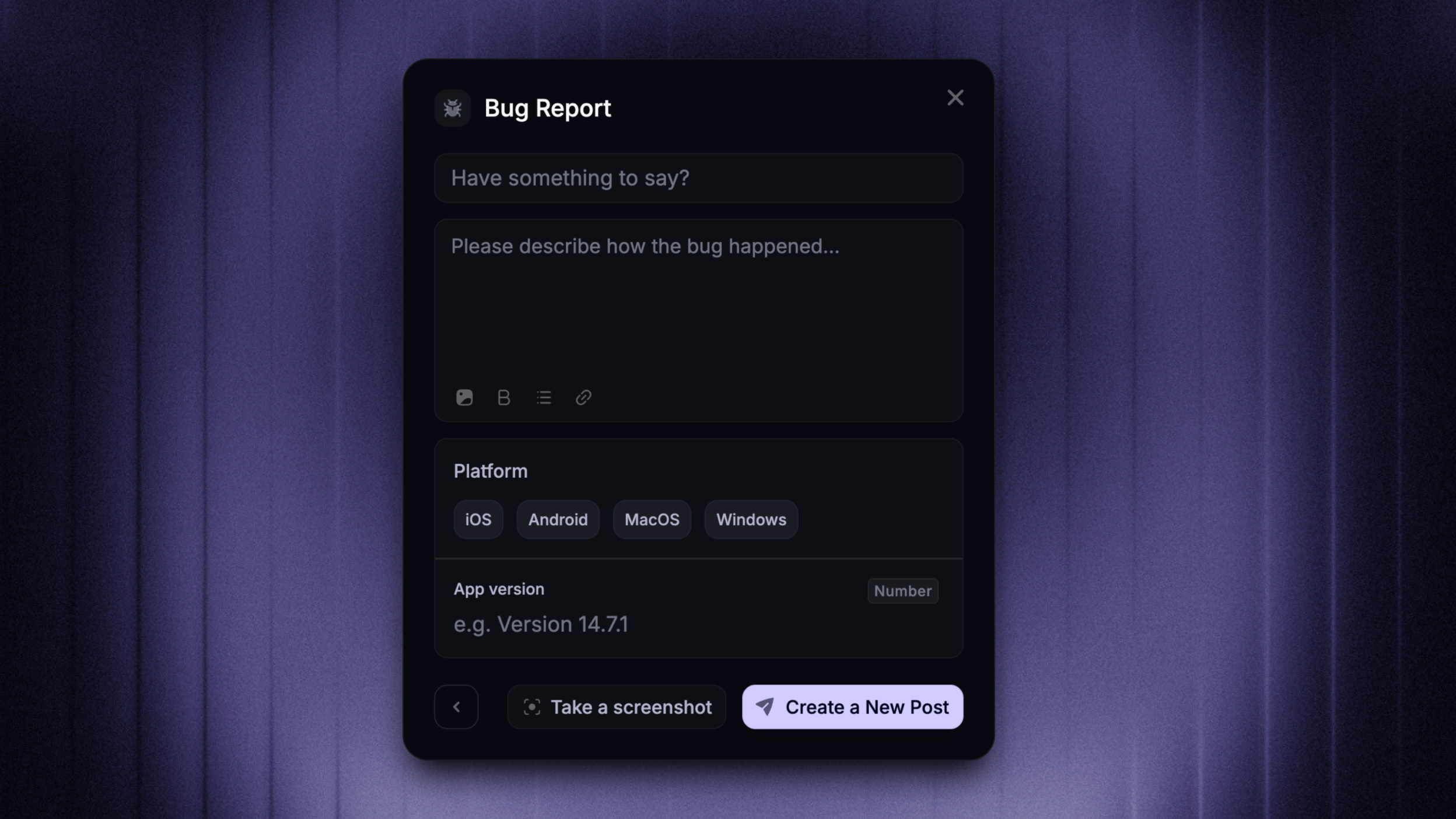 Featurebase's feedback widget.
