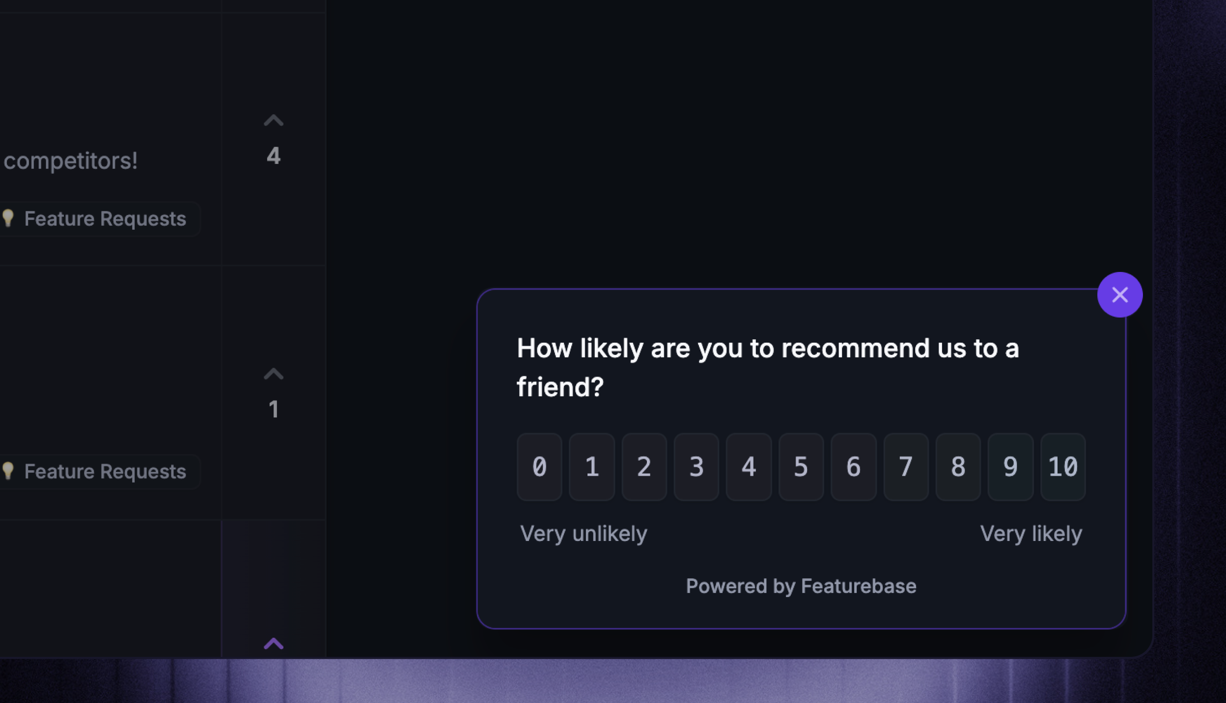 Featurebase's survey's.