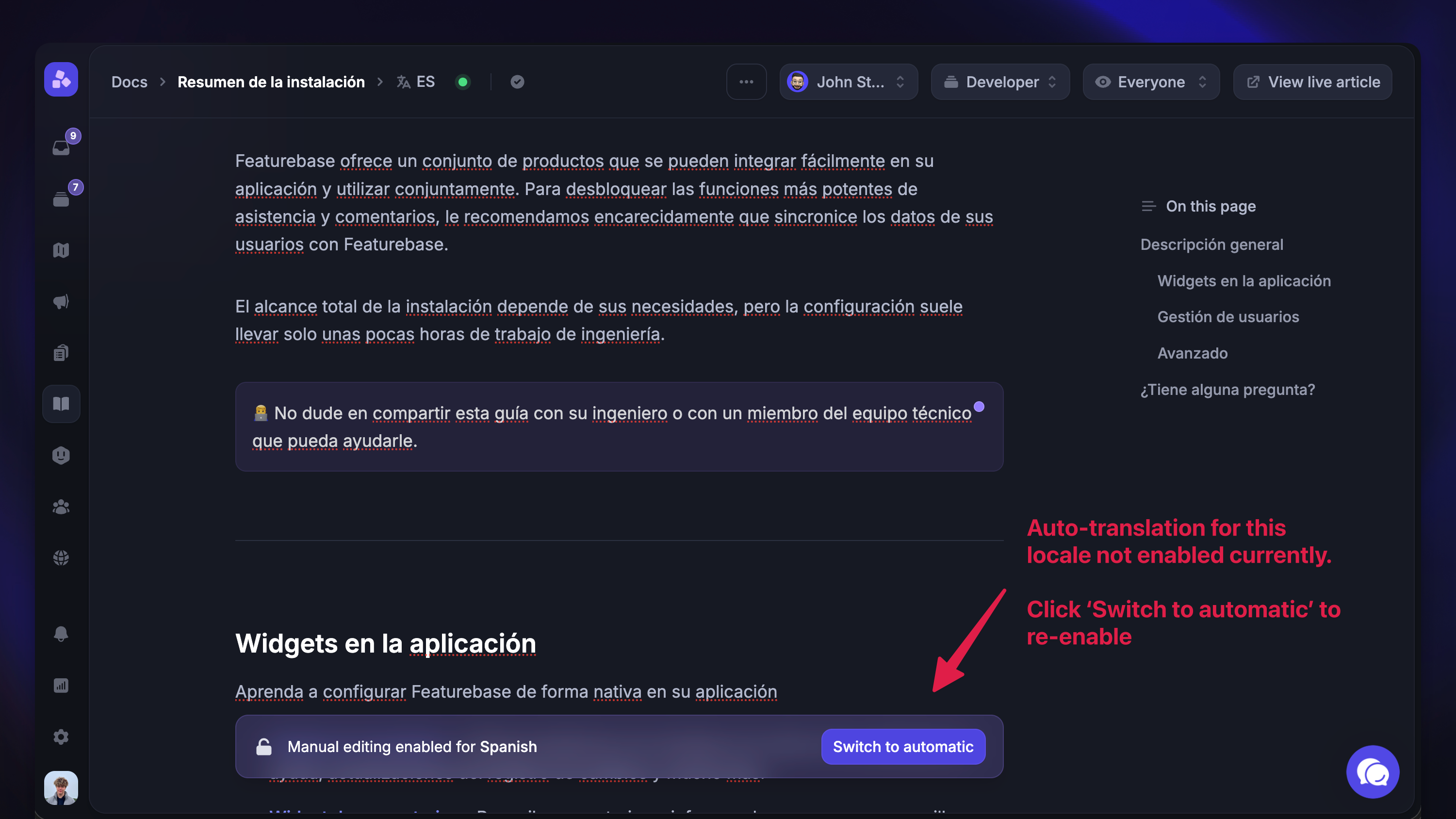 Turning auto-translation back on for a manually tanslated article locale.