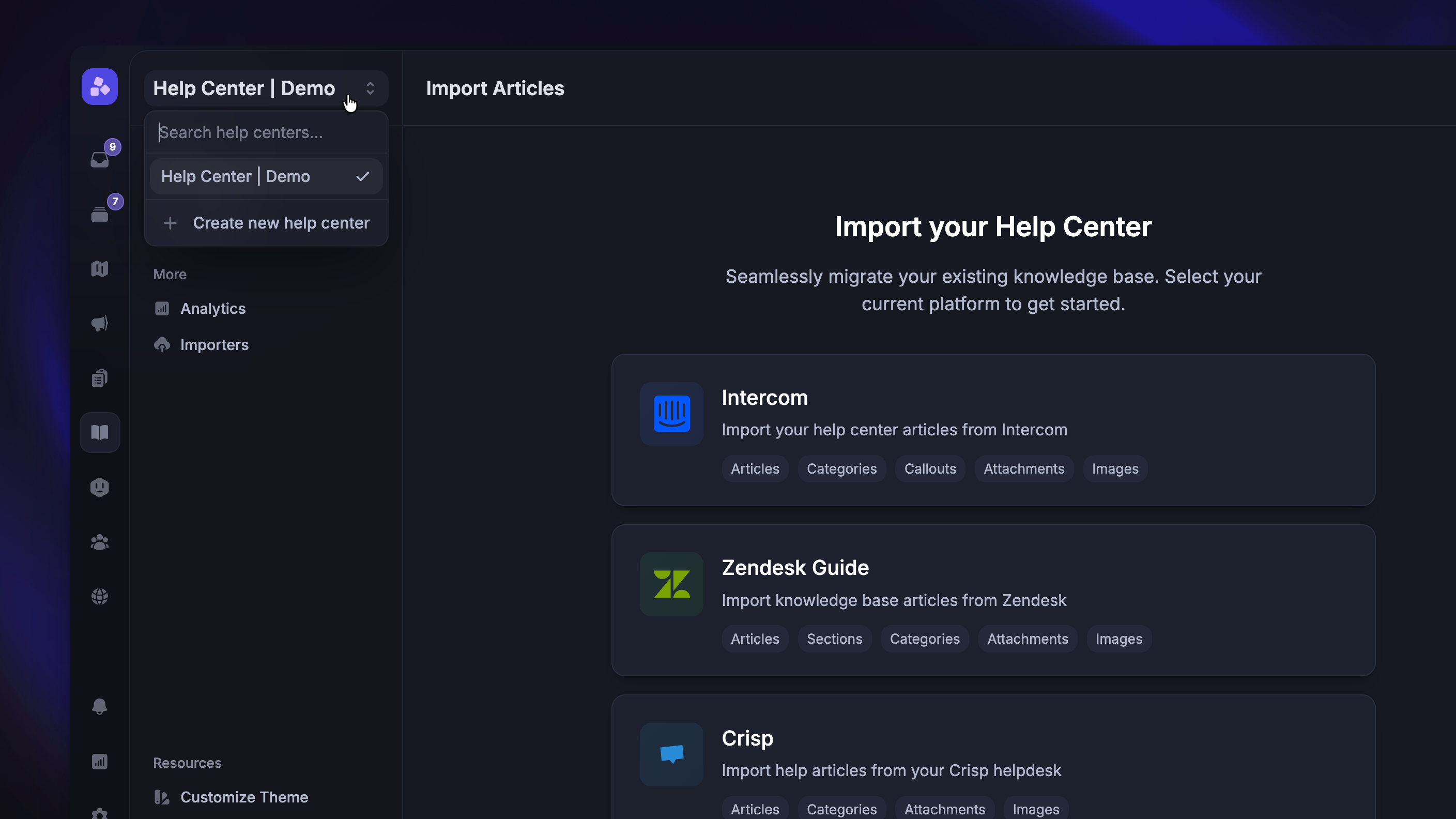 Migrating multi-brand help center over to Featurebase.