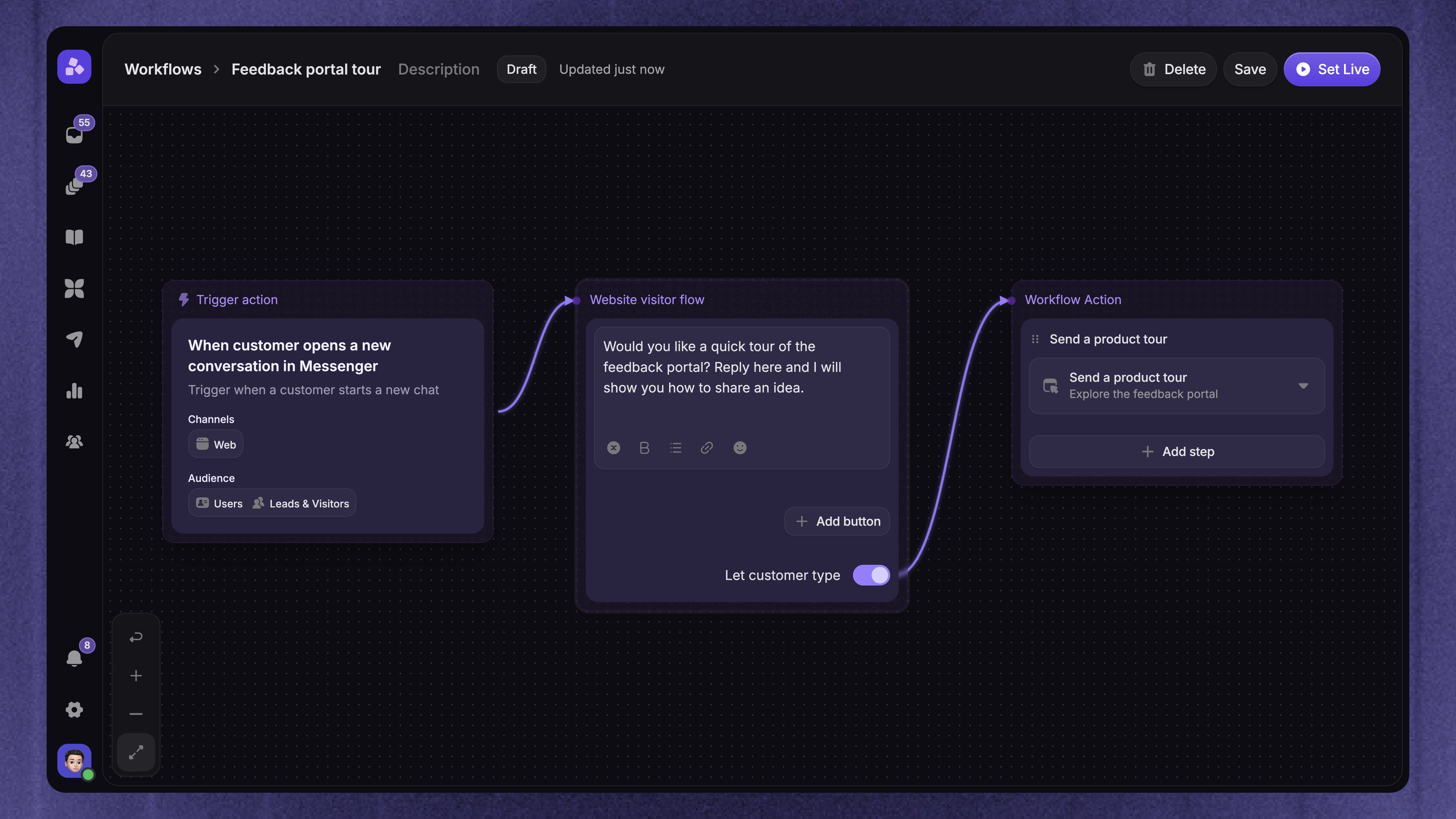 Send a Product Tour from a Workflow